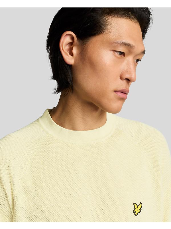 Lyle & Scott Men's Linen Blend Knitted T-Shirt - Luna Image 5