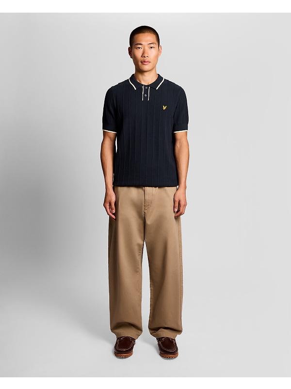 Lyle & Scott Men's Tipped Pique Knitted Polo Shirt - Dark Navy Image 3