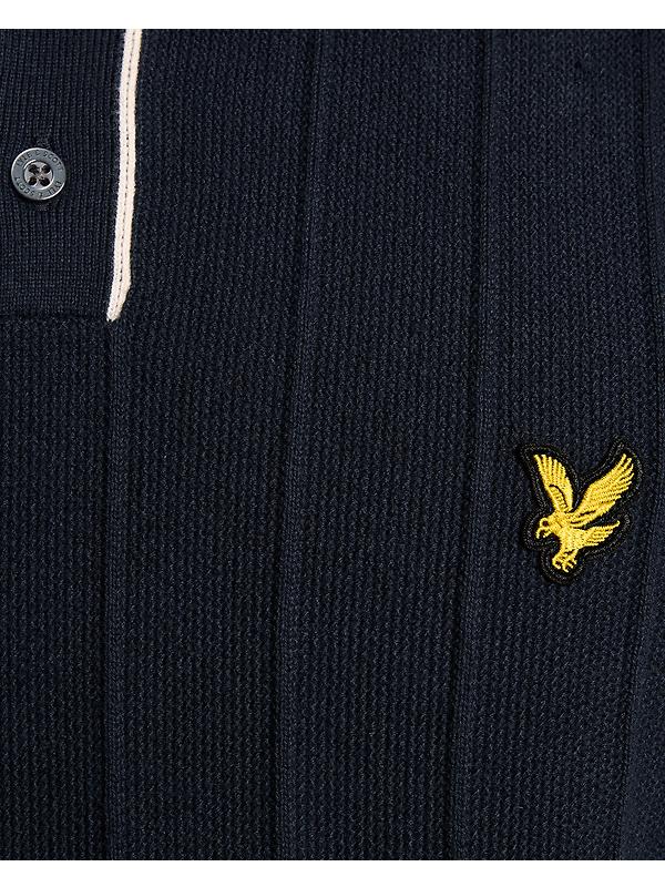 Lyle & Scott Men's Tipped Pique Knitted Polo Shirt - Dark Navy Image 6
