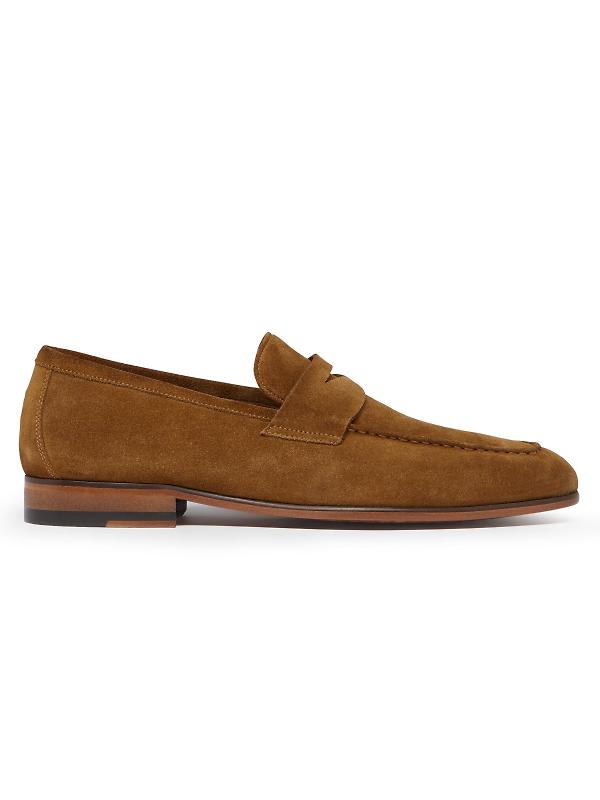 Product image of Oliver Sweeney Men's Keyworth Calf Suede Penny Loafer - Whiskey
