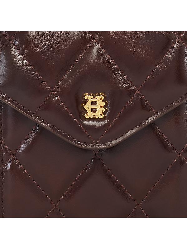 Holland Cooper Women's Knightsbridge Quilted Phone Pouch - Rich Chocolate Leather Image 7