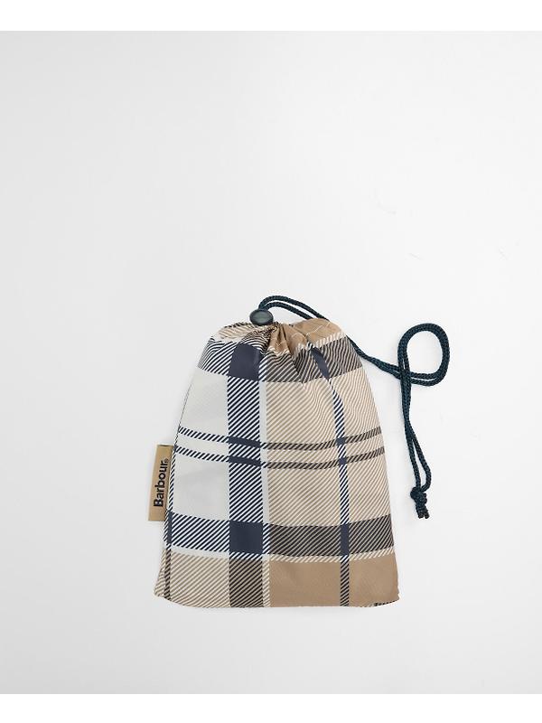 Barbour Women's Portree Tartan Poncho - Hessian/Navy Tartan Image 4