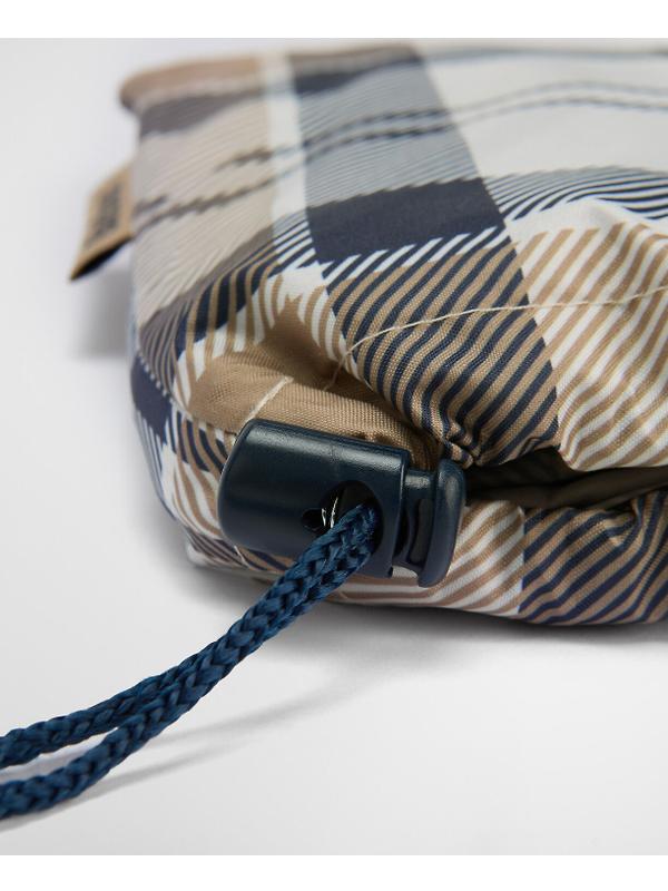 Barbour Women's Portree Tartan Poncho - Hessian/Navy Tartan Image 7