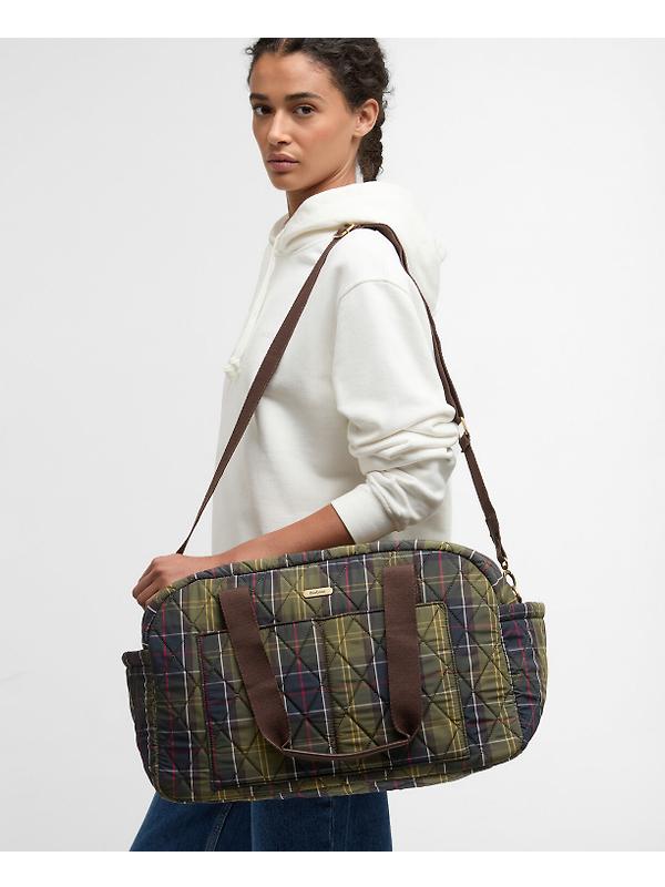 Barbour Women's Wetherham Quilted Overnight Holdall Bag - Classic Tartan Image 2