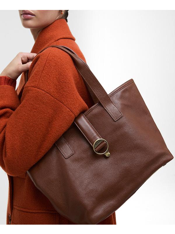 Barbour Women's Alder Leather Tote Bag - Brown Image 3
