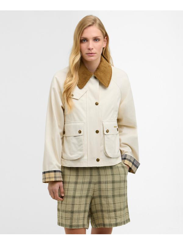 Barbour Women's Cropped Beadnell Casual Jacket - Light Pearl/Dress/Beige Image 2