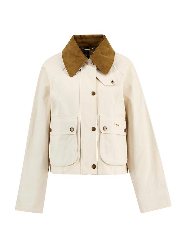 Barbour Women's Cropped Beadnell Casual Jacket - Light Pearl/Dress/Beige Image 1
