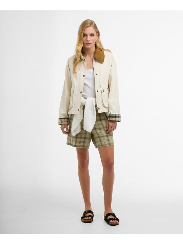 Barbour Women's Cropped Beadnell Casual Jacket - Light Pearl/Dress/Beige Image 3