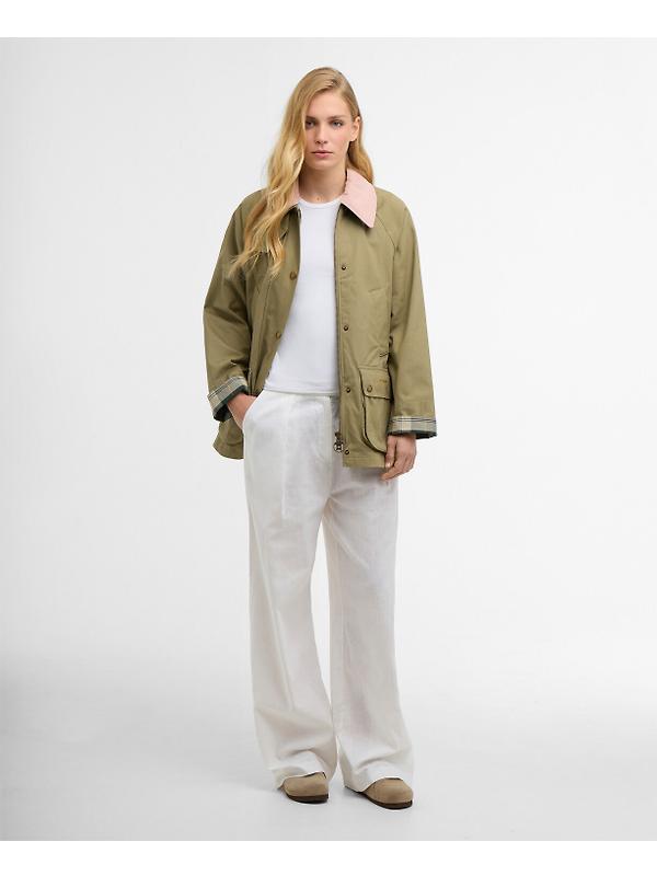 Barbour Women's Modern Beadnell Casual Jacket - Bleached Olive/Ancient/Gardenia Image 3