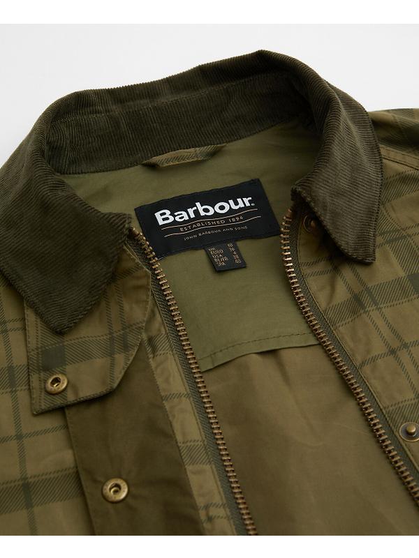 Barbour Women's Tartan Cropped Beadnell Casual Jacket - Dusky Green Tartan/Highland Image 7
