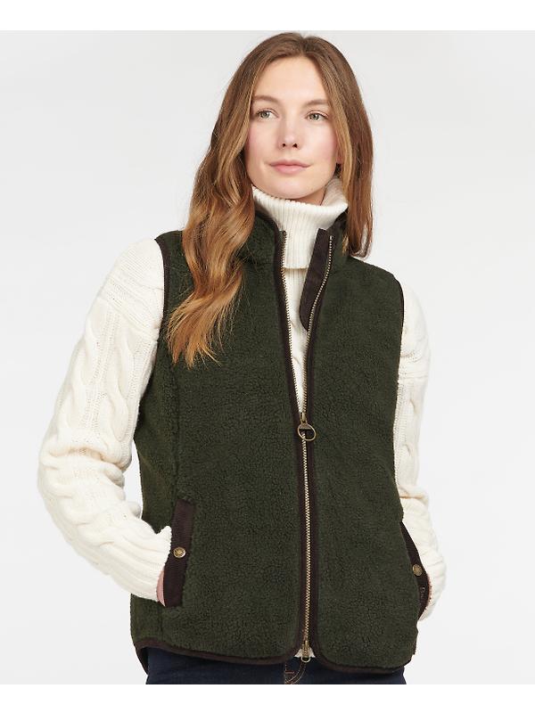 Barbour Women's Burford Fleece Gilet - Olive/Classic Image 3