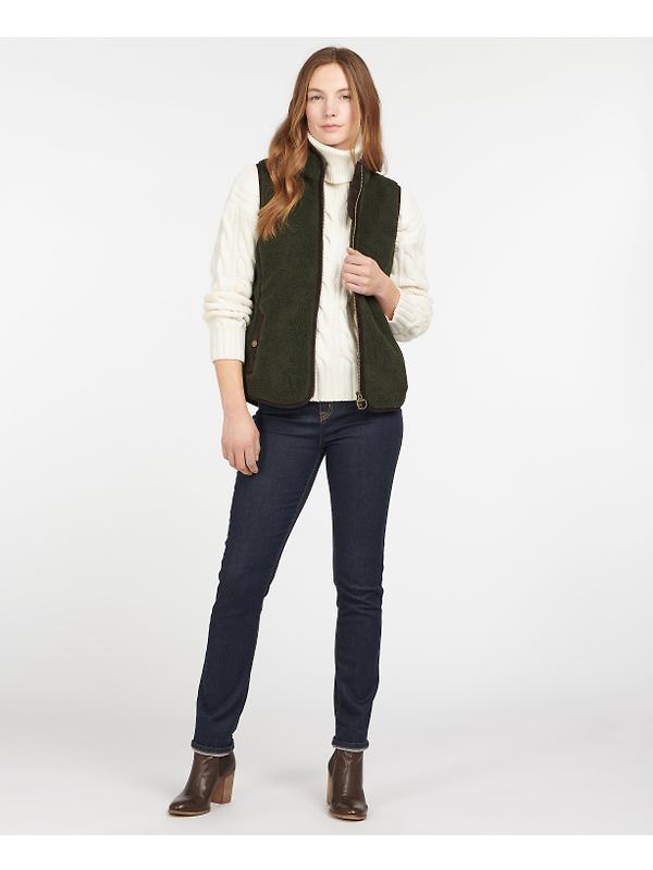 Barbour Women's Burford Fleece Gilet - Olive/Classic Image 2