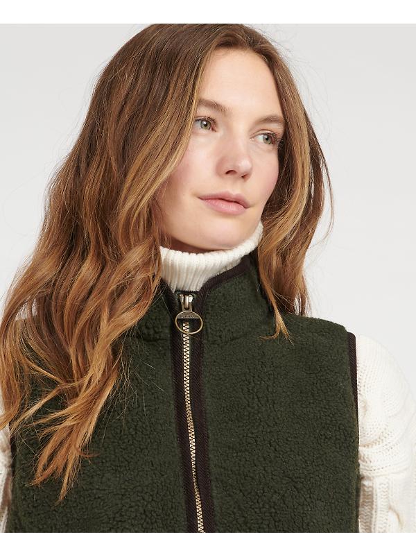 Barbour Women's Burford Fleece Gilet - Olive/Classic Image 5