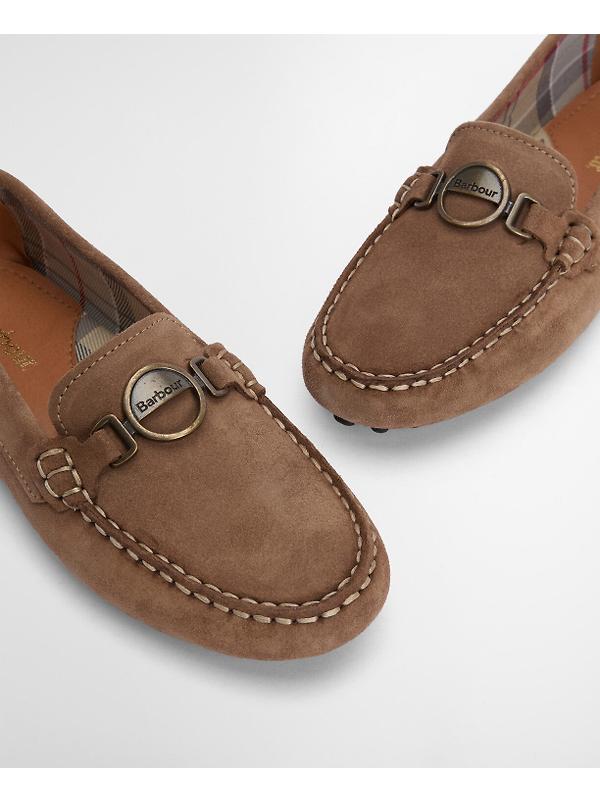 Barbour Women's Laire Driving Shoes - Light Trench Suede Image 7
