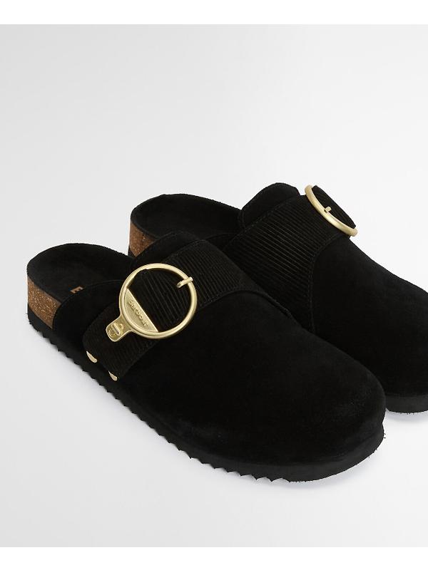 Barbour Women's Kyra Closed Toe Sandals - Black Suede Image 4