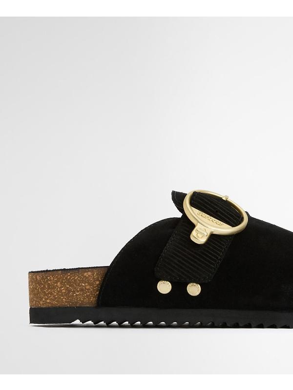 Barbour Women's Kyra Closed Toe Sandals - Black Suede Image 5