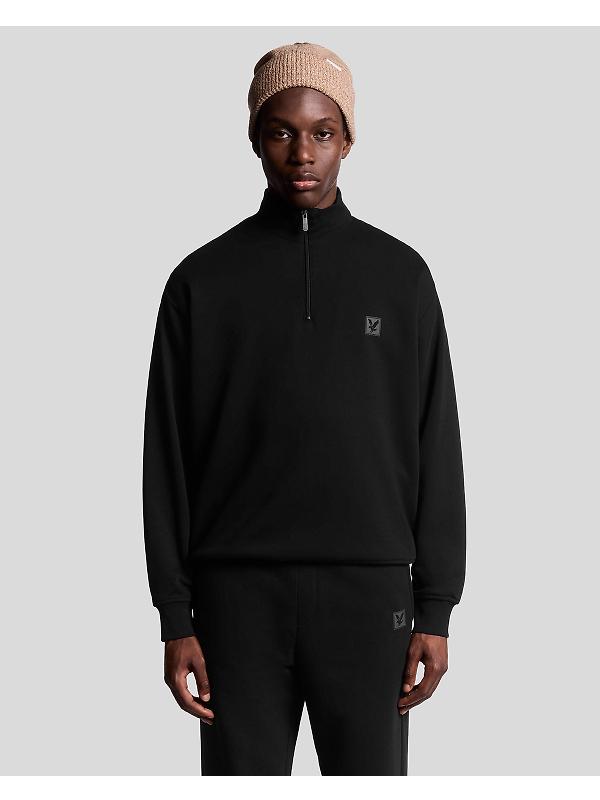 Lyle & Scott Men's Loungewear 1/4 Zip Sweatshirt -  Jet Black Image 2