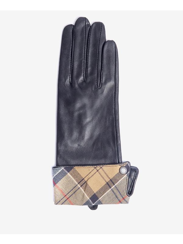 Barbour Women's Lady Jane Leather Gloves - Black/Dress Tartan Image 2