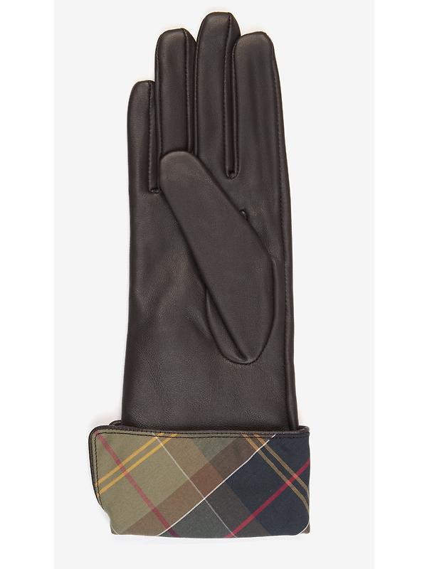 Barbour Women's Lady Jane Leather Gloves - Choc/Classic Image 2