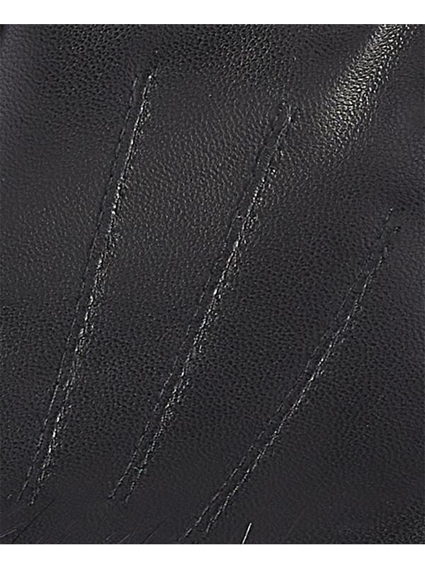 Barbour Women's Fur Trimmed Leather Gloves - Black Image 3