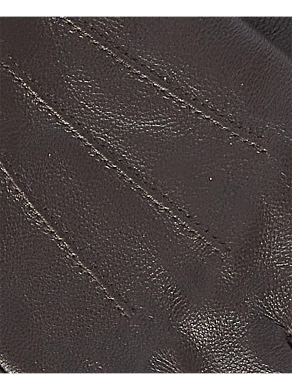 Barbour Women's Fur Trimmed Leather Gloves - Dark Brown Image 3