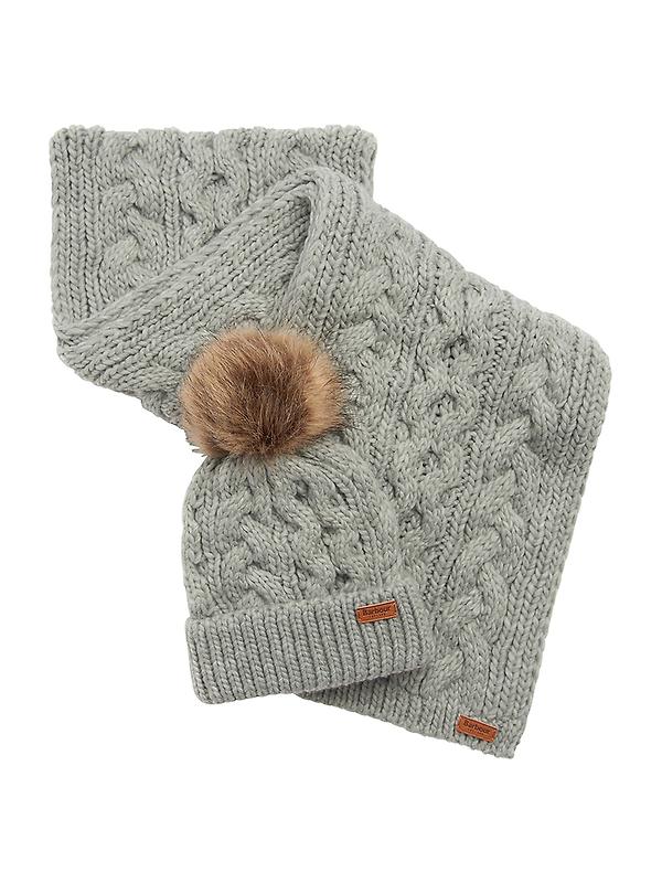 Barbour Women's Penshaw Beanie & Scarf Gift Set - Classic Grey Image 1