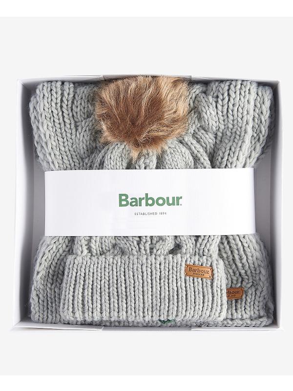 Barbour Women's Penshaw Beanie & Scarf Gift Set - Classic Grey Image 2
