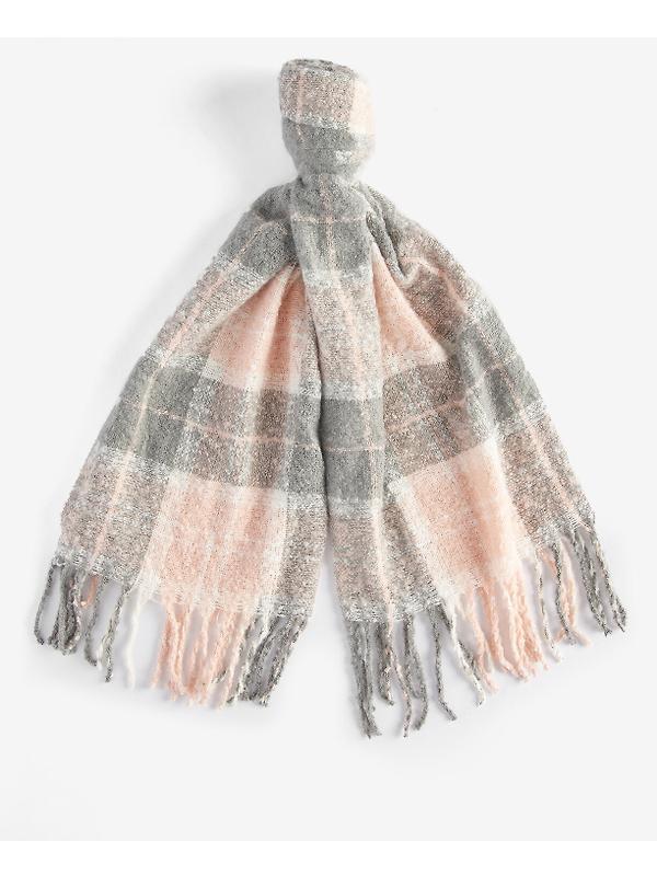 Barbour Women's Saltburn Beanie & Tartan Scarf Gift Set - Grey Rose Image 5