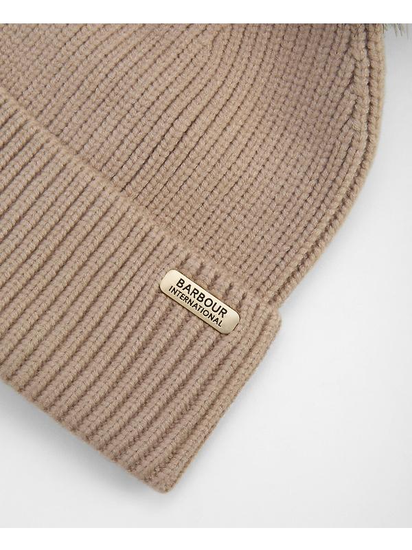 Barbour International Women's Mallory Pom Beanie - Oat Image 3