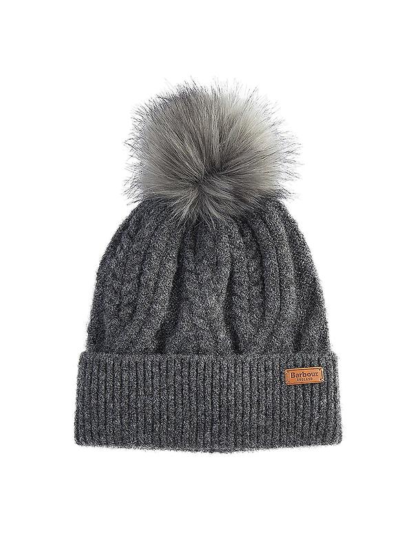 Barbour Women's Elsdon Cable-Knit Beanie - Classic Grey Product Image
