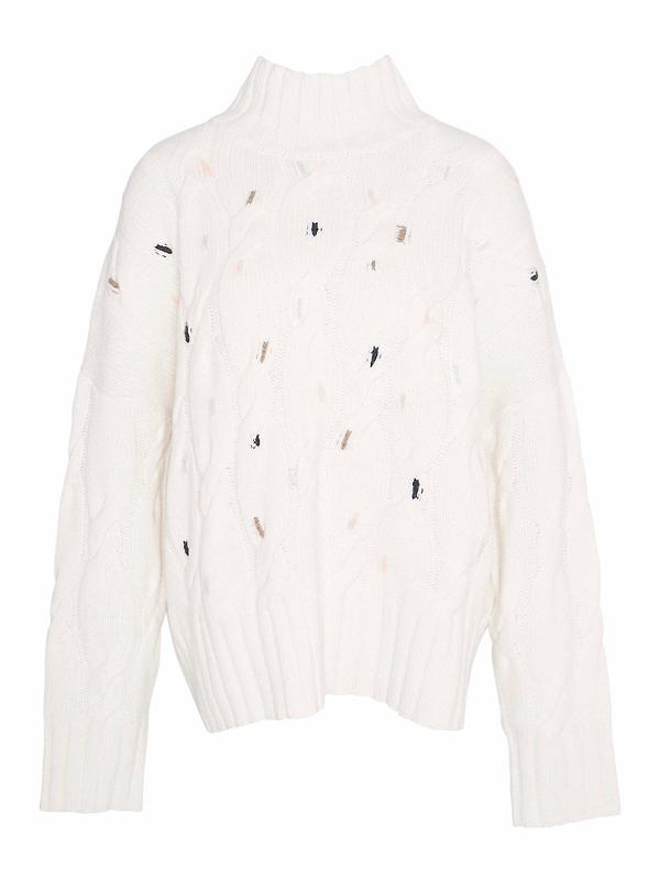 Barbour Women's Fleur Cable-Knit Wool Jumper - Ecru Product Image