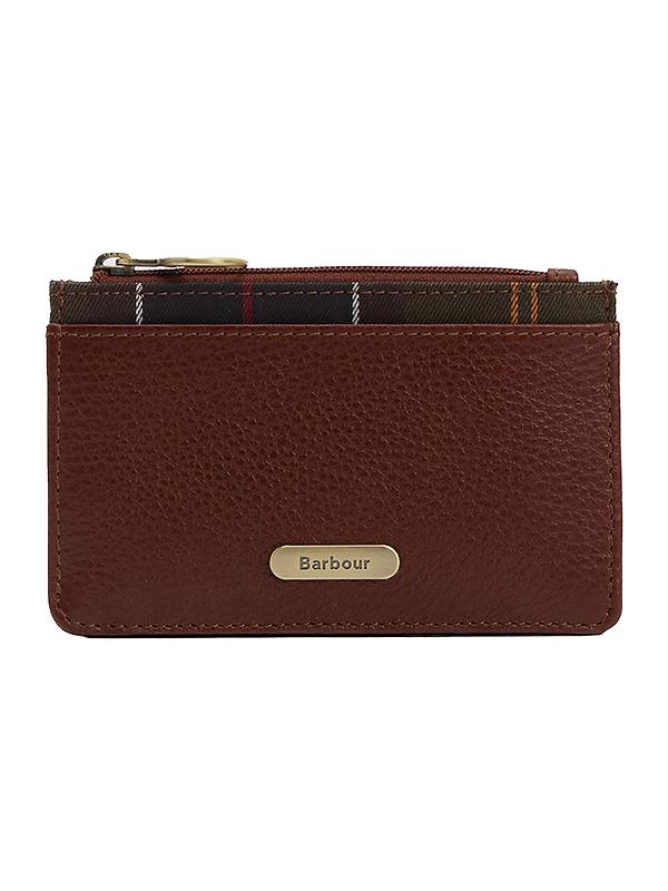 Barbour Women's Alder Leather Card Holder - Brown/Classic Image 1