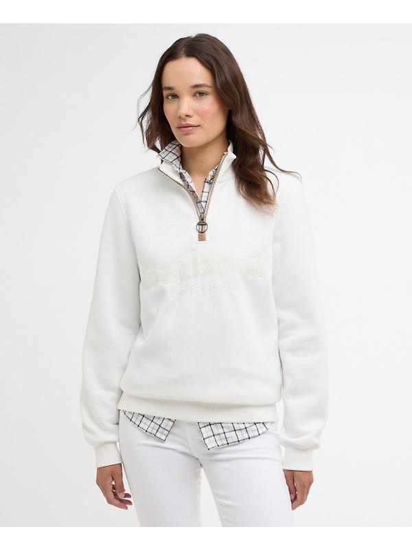 Barbour Women's Cynthia Half Zip Sweatshirt - Cloud Image 2