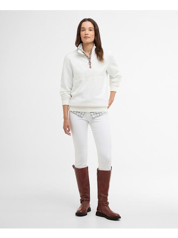 Barbour Women's Cynthia Half Zip Sweatshirt - Cloud Image 3