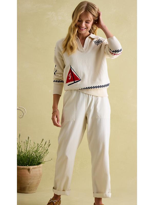 Joules Women's Relaxed Chinos - Cream Image 6