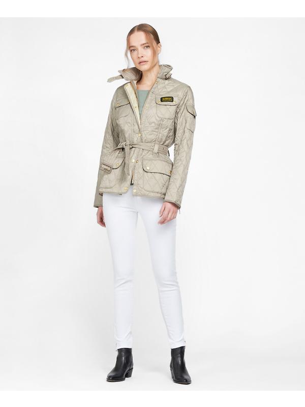 Barbour International Women's International Quilt Jacket - Taupe/Pearl Image 3