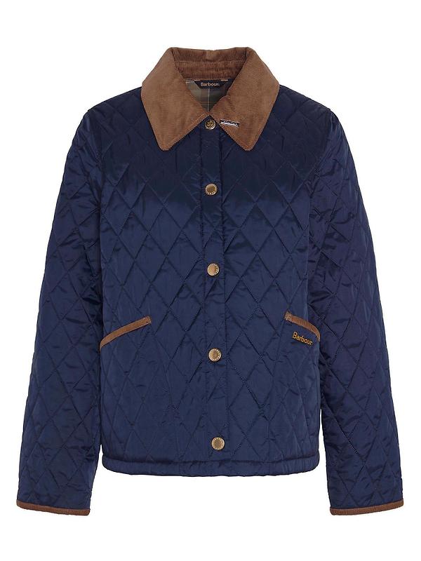 Barbour Women's 30th Anniversary Liddesdale Cropped Quilted Jacket - Navy/Classic Product Image