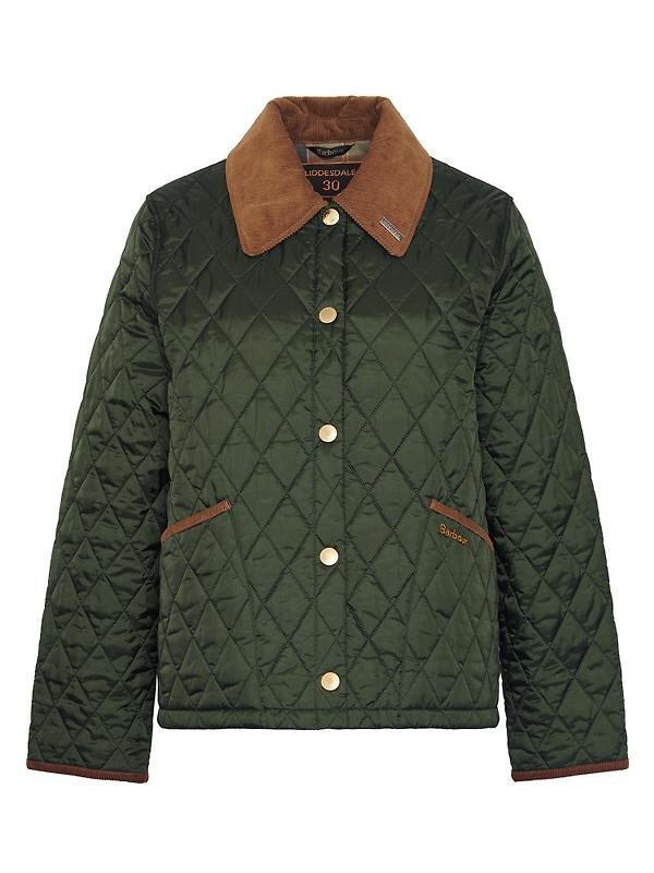 Barbour Women's 30th Anniversary Liddesdale Cropped Quilted Jacket - Olive/Classic Product Image