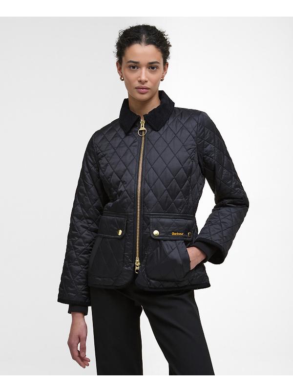 Barbour Women's Fitted Beadnell Quilted Jacket - Black/Classic Image 2