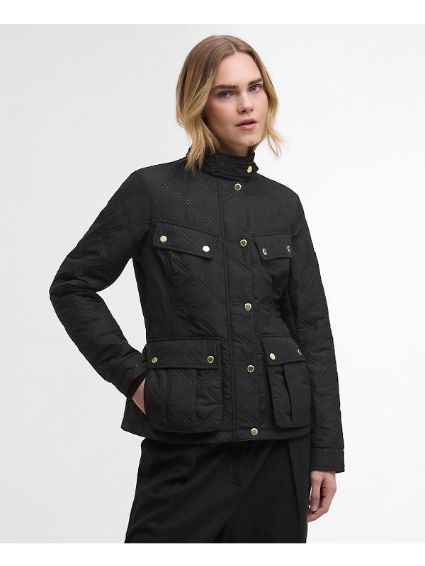Barbour International Women's Halsey Quilted Jacket - Black/Dusky Khaki Image 2