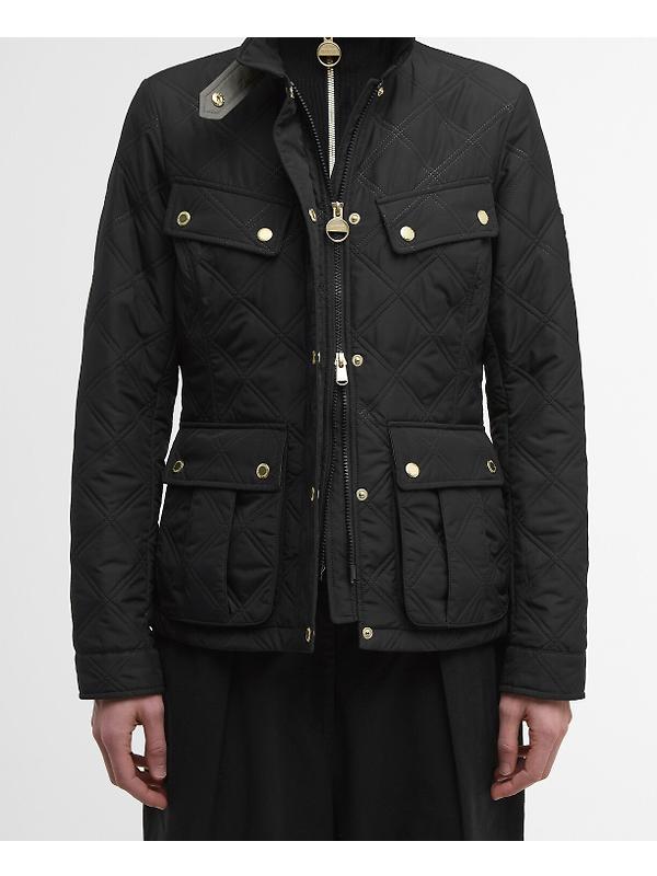 Barbour International Women's Halsey Quilted Jacket - Black/Dusky Khaki Image 7