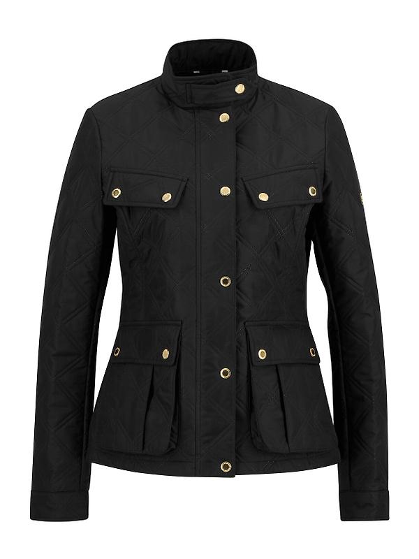 Barbour International Women's Halsey Quilted Jacket - Black/Black Image 1