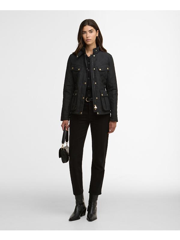 Barbour International Women's Halsey Quilted Jacket - Black/Black Image 3