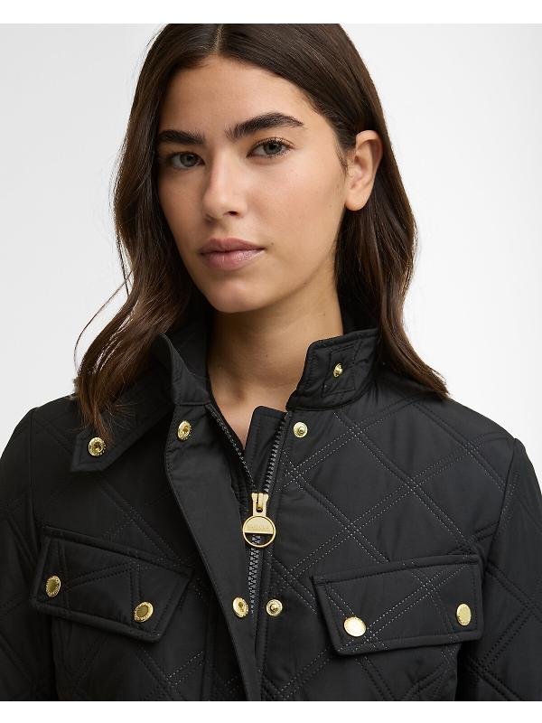 Barbour International Women's Halsey Quilted Jacket - Black/Black Image 5
