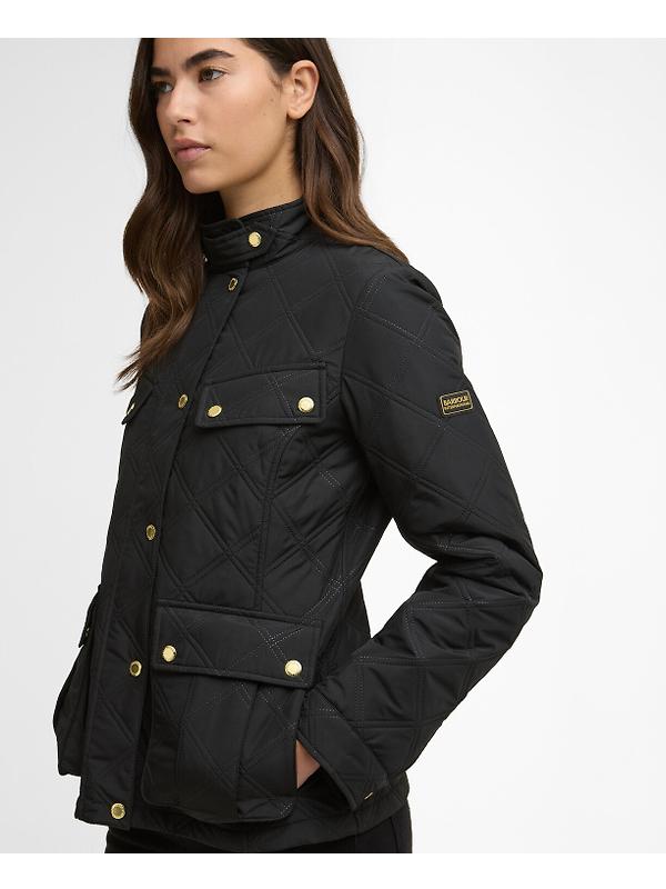 Barbour International Women's Halsey Quilted Jacket - Black/Black Image 6