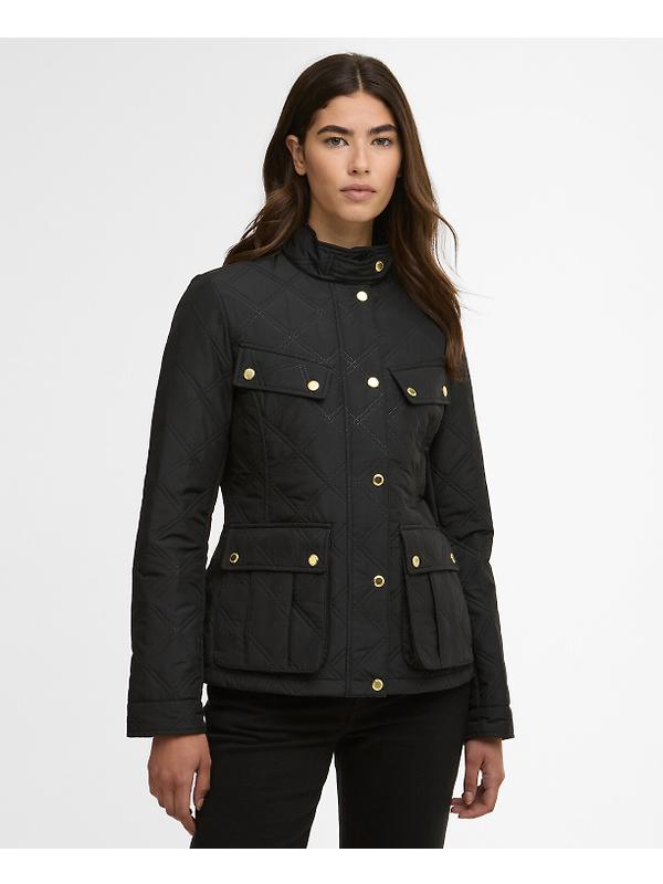 Barbour International Women's Halsey Quilted Jacket - Black/Black Image 2