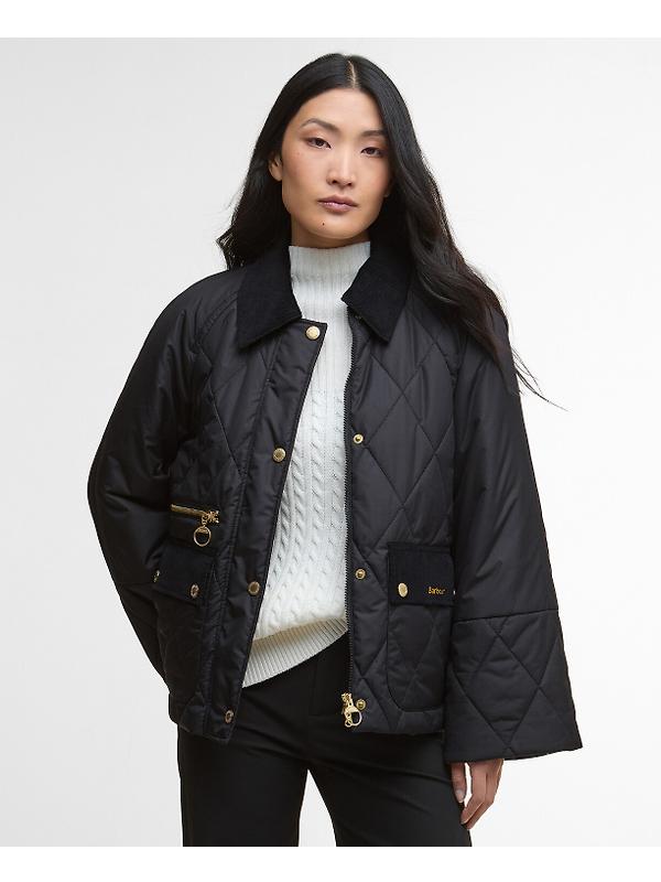 Barbour Women's Martha Quilted Jacket - Black/Classic Tartan Image 2