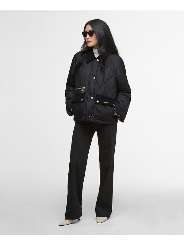 Barbour Women's Martha Quilted Jacket - Black/Classic Tartan Image 3