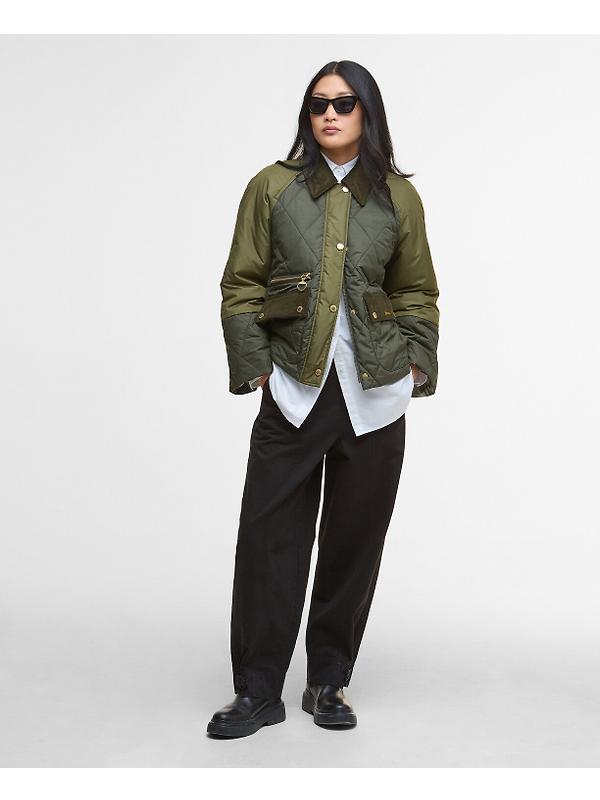 Barbour Women's Martha Quilted Jacket - Olive/Dark Moss/Ancient Tartan Image 3
