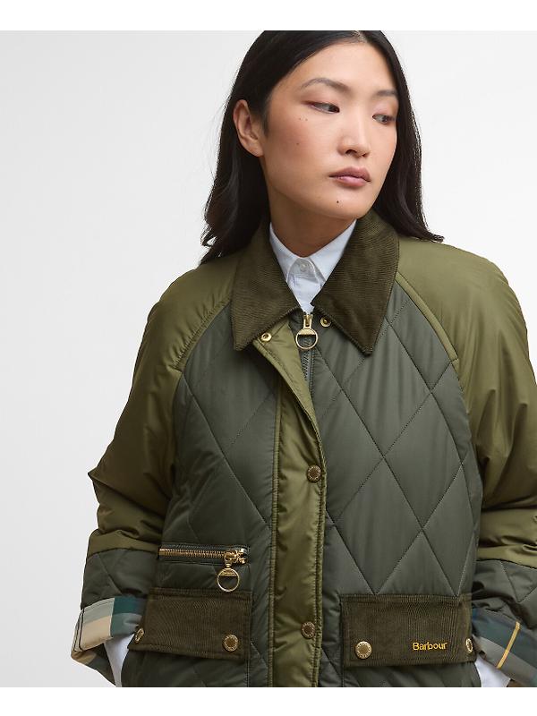 Barbour Women's Martha Quilted Jacket - Olive/Dark Moss/Ancient Tartan Image 5